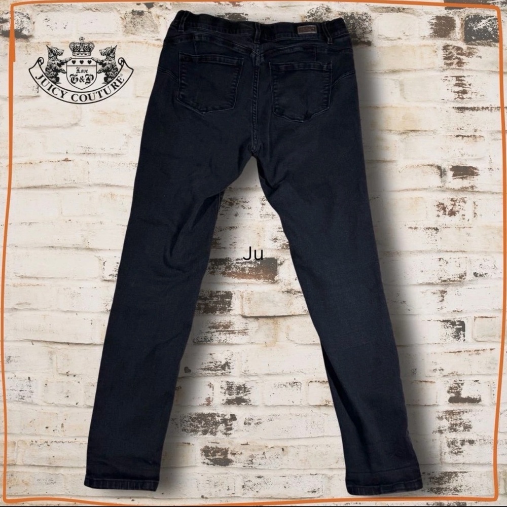 Juicy Couture Black Skinny Jeans Size 12 Stretch Denim Mid Rise Charcoal Wash - Picture 1 of 9